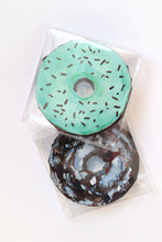 Load image into Gallery viewer, Mint chocolate donut, original acrylic painting on canvas - 4 x 4 inches