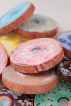 Load image into Gallery viewer, Pink sprinkle donut, original acrylic painting on canvas - 4 x 4 inches