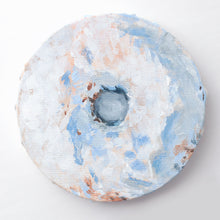 Load image into Gallery viewer, Powdered sugar donut, original acrylic painting on canvas - 4 x 4 inches