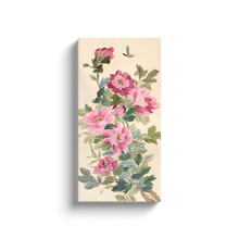 Load image into Gallery viewer, Eloise, a chinoiserie canvas wrap of pink peonies and butterfly