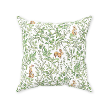 Load image into Gallery viewer, Bunny toile throw pillow, green