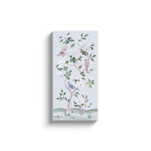 Load image into Gallery viewer, Songbirds and Magnolias, a light blue chinoiserie canvas wrap