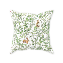 Load image into Gallery viewer, Bunny toile throw pillow, green