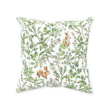 Load image into Gallery viewer, Bunny toile throw pillow, green