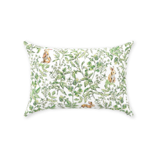 Load image into Gallery viewer, Bunny toile throw pillow, green