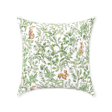 Load image into Gallery viewer, Bunny toile throw pillow, green