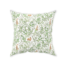 Load image into Gallery viewer, Bunny toile throw pillow, green