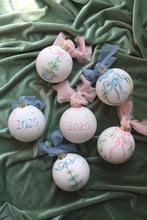 Load image into Gallery viewer, 2025 pink bow tree hand-painted ornament, personalization available