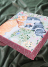Load image into Gallery viewer, Cats on a floral chair - 6 x 6