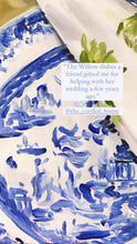 Load image into Gallery viewer, Elizabeth Alice Studio detail of blue willow plate dishes painting with brush strokes, unique traditional art