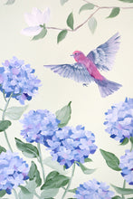 Load image into Gallery viewer, Purple Finch and Hydrangeas - 18 x 24