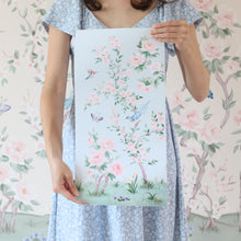 Load image into Gallery viewer, April, a blue chinoiserie fine art print on paper
