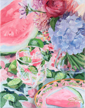 Load image into Gallery viewer, Still life painting of watermelon cocktail - 11 x 14