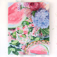 Load image into Gallery viewer, Still life painting of watermelon cocktail - 11 x 14