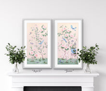 Load image into Gallery viewer, April, a pink chinoiserie fine art print on paper
