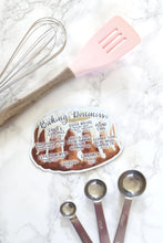 Load image into Gallery viewer, Magnet with internal temperature of baked goods. Bundt pound cake, cupcakes, quick bread, rich and lean breads. Magnet art by Elizabeth Alice Studio.
