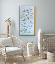 Load image into Gallery viewer, Bluebirds and Peonies - 21 x 41 framed