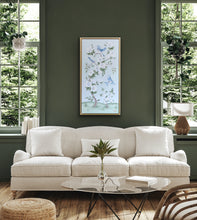 Load image into Gallery viewer, Bluebirds and Peonies - 21 x 41 framed