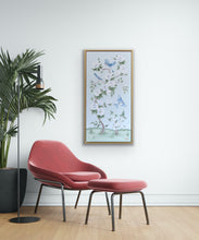 Load image into Gallery viewer, Bluebirds and Peonies - 21 x 41 framed