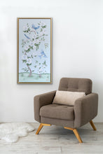 Load image into Gallery viewer, Bluebirds and Peonies - 21 x 41 framed