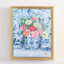 Load image into Gallery viewer, Poppies on Blue - 12 x 15 framed