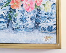 Load image into Gallery viewer, Poppies on Blue - 12 x 15 framed