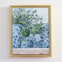 Load image into Gallery viewer, Green and blue and white - 12 x 15 framed