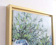 Load image into Gallery viewer, Green and blue and white - 12 x 15 framed