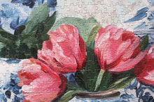 Load image into Gallery viewer, Pink Tulips, Blue Vase jigsaw puzzle