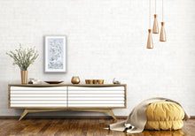 Load image into Gallery viewer, Cranes and Gardenias, a light blue chinoiserie fine art print