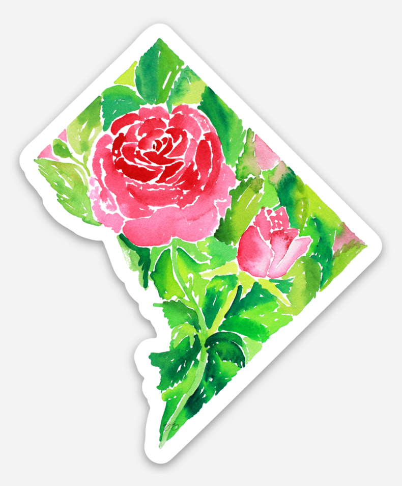 Pink Flower Watercolor Sticker