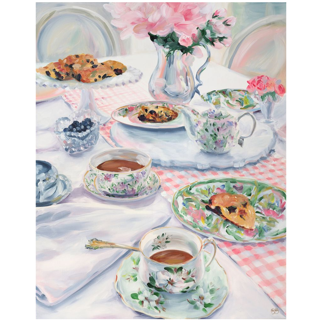 Magnolia Tea and Scones, a fine art print on canvas