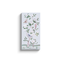 Load image into Gallery viewer, Songbirds and Magnolias, a light blue chinoiserie canvas wrap