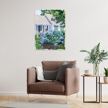 Load image into Gallery viewer, Cape house with blue hydrangea, a fine art print on paper
