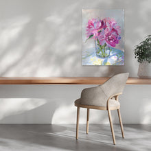 Load image into Gallery viewer, No. 389 Peonies in glass vase, a fine art print on paper
