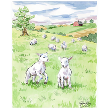 Load image into Gallery viewer, Baby Farm Animals: Lambs, a fine art print on paper
