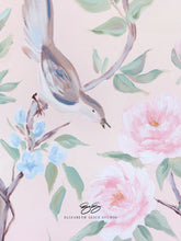 Load image into Gallery viewer, Blush Chinoiserie No. 1, a pink botanical canvas wrap, available framed
