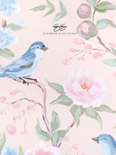 Load image into Gallery viewer, Blush Chinoiserie No. 2, a pink botanical canvas wrap, available framed
