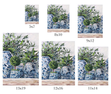 Load image into Gallery viewer, No. 189 Green and Blue and White, a fine art print on paper
