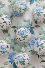 Load image into Gallery viewer, Blue hydrangea chinoiserie hand-painted ornament
