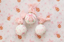 Load image into Gallery viewer, Pink gingerbread house hand-painted ornament
