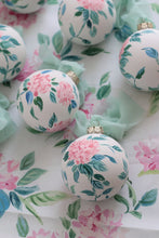 Load image into Gallery viewer, Pink hydrangea chinoiserie hand-painted ornament
