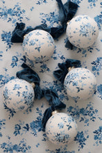 Load image into Gallery viewer, Blue vintage rose hand-painted ornament
