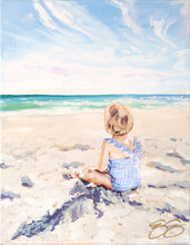 Load image into Gallery viewer, No. 256 Beach Babies: Blue Gingham, a fine art print on paper
