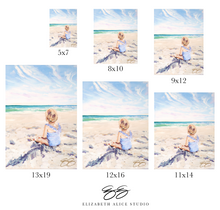 Load image into Gallery viewer, No. 256 Beach Babies: Blue Gingham, a fine art print on paper
