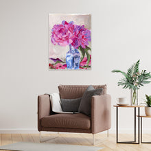 Load image into Gallery viewer, No. 385 Peonies in blue and white vase, a fine art print on paper
