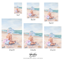 Load image into Gallery viewer, No. 327 Beach Babies: White Bonnet, a fine art print on paper
