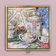 Load image into Gallery viewer, No. 334 Rose Canton Tea Set canvas wrap, available framed

