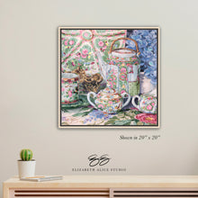 Load image into Gallery viewer, No. 334 Rose Canton Tea Set canvas wrap, available framed
