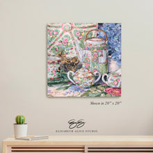 Load image into Gallery viewer, No. 334 Rose Canton Tea Set canvas wrap, available framed

